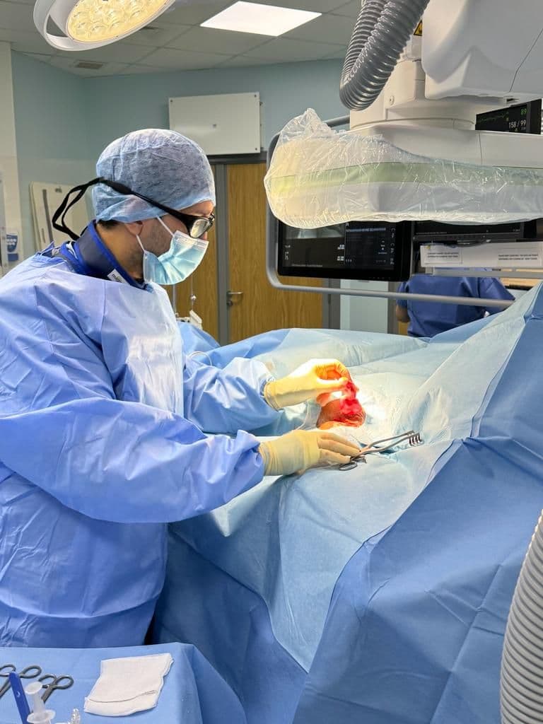 Dr Jogiya performing a cardiac procedure