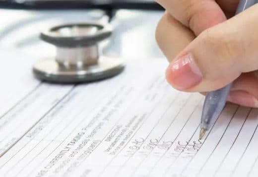 A cardiologist reviewing a patient's notes